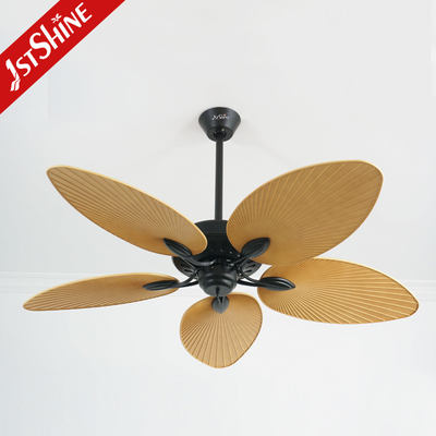 56 Inches DC Motor Tropical Style Ceiling Fan , Remote Control 5 Blades Ceiling Fan