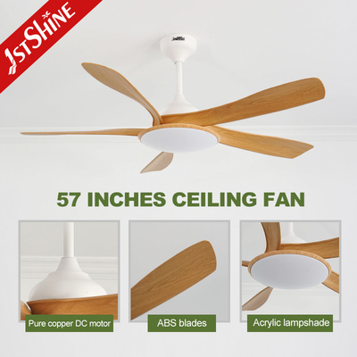 56" ABS Ceiling Fan Lamp 3 Color Dimmable Led Light For Living Room