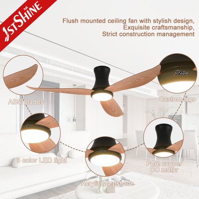 Plastic Ceiling Fan Light Decorative 3 ABS Blade Flush Mount