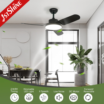 Black Plastic Ceiling Fan With Light Indoor Decorative Dc Motor Fandelier