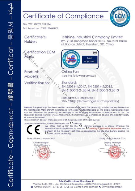 چین 1stshine Industrial Company Limited گواهینامه ها