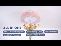 پنکه سقفی ال ای دی فلاش مانت پنکه سقفی صورتی با تم کودکانه موتور DC
