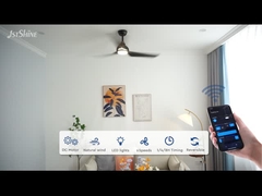 52 اينچ ريموت سياه ليد فن سقف اب بليد زمزمه خاموش موتور