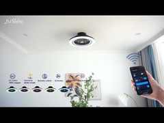فن بدون تیغه اتاق خواب با RGB Light Smart APP سیاه مدرن کوچک رنگ های مختلف