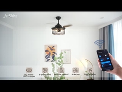 36 اینچ فن سقف فولادی قفس E27 * 3 لامپ کشویی تیغه داخلی صنعتی ریترو