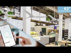 فن سقفی سفید با کنترل از راه دور موتور DC 3 تیغه پلاستیکی