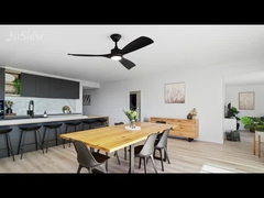 2in1 فن سقف با موتور روشن DC سرعت بالا فن هوشمند سیاه