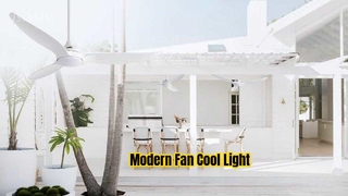 چراغ ال ای دی پنکه سقفی مدرن 52 اینچی سفید