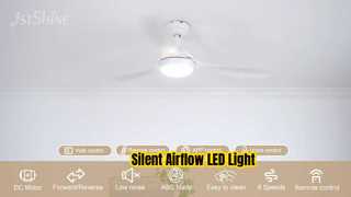 چراغ LED پنکه سقفی سفید مدرن 52 اینچی