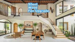 موتور 52 اینچی پنکه سقفی چوبی مشکی بدون صدا