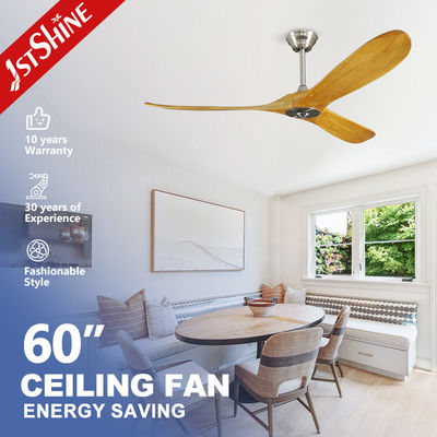 کیفیت  Hotel Decorative Wooden Blade Ceiling Fan With DC Motor Remote Control کارخانه