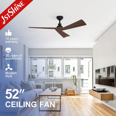 کیفیت  Lower Noise Sleek Black Ceiling Fan with Dark Wood Grain Blades and Remote Control Switch Type کارخانه
