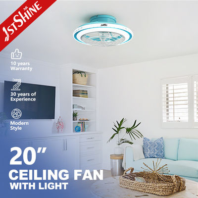 کیفیت  Blue Modern 220V LED Ceiling Fan With Dimming LED Light And Remote Control کارخانه