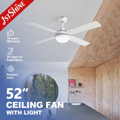 قیمت خوب Simple White Ceiling Fan With Lamp Light 3-Speed AC Motor آنلاین