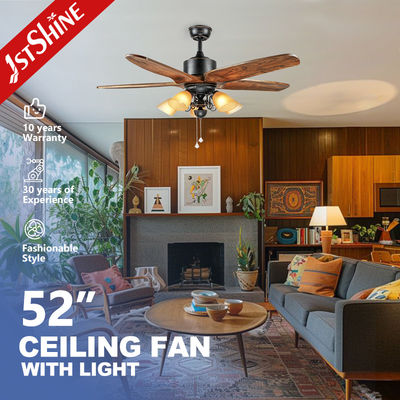 قیمت خوب فن سقفی سوئیچ کششی با صرفه جویی در انرژی OEM با 5 تیغه چوبی آنلاین