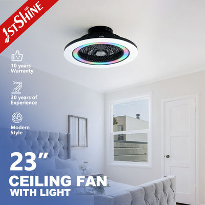 قیمت خوب 23 اینچ فن سقف بدون تیغه با چراغ RGB DC Motor و کنترل از راه دور برای اتاق خواب آنلاین