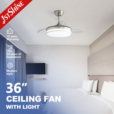 قیمت خوب 36 اینچ فن سقف کشویی با نور کم تاب و تیغه های تاشو برای اتاق خواب یا دفتر آنلاین