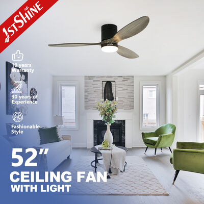قیمت خوب کم صدا 52 اینچ چوب جامد فلش نصب فن سقف با چراغ LED آنلاین